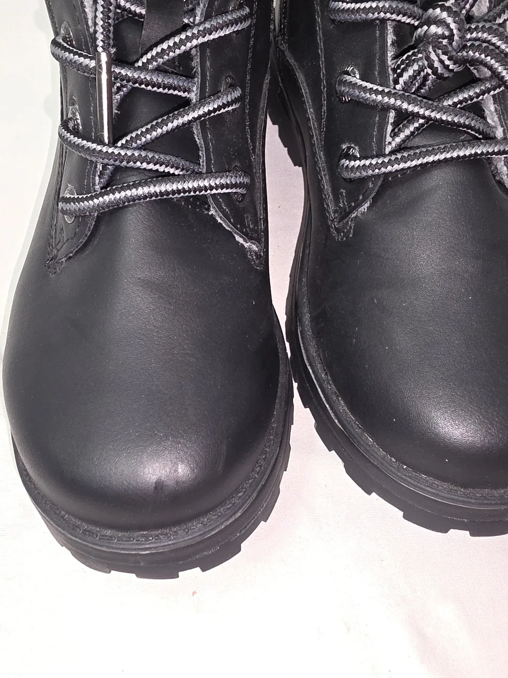 Nautica Kids Black Faux Fur Lace-Up & Zip Winter Boots
